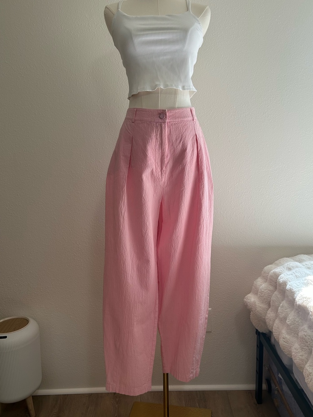 Nocturne Pink Women's Textured Slouch Pants